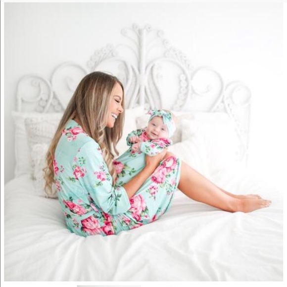 posh peanut aqua floral swaddle